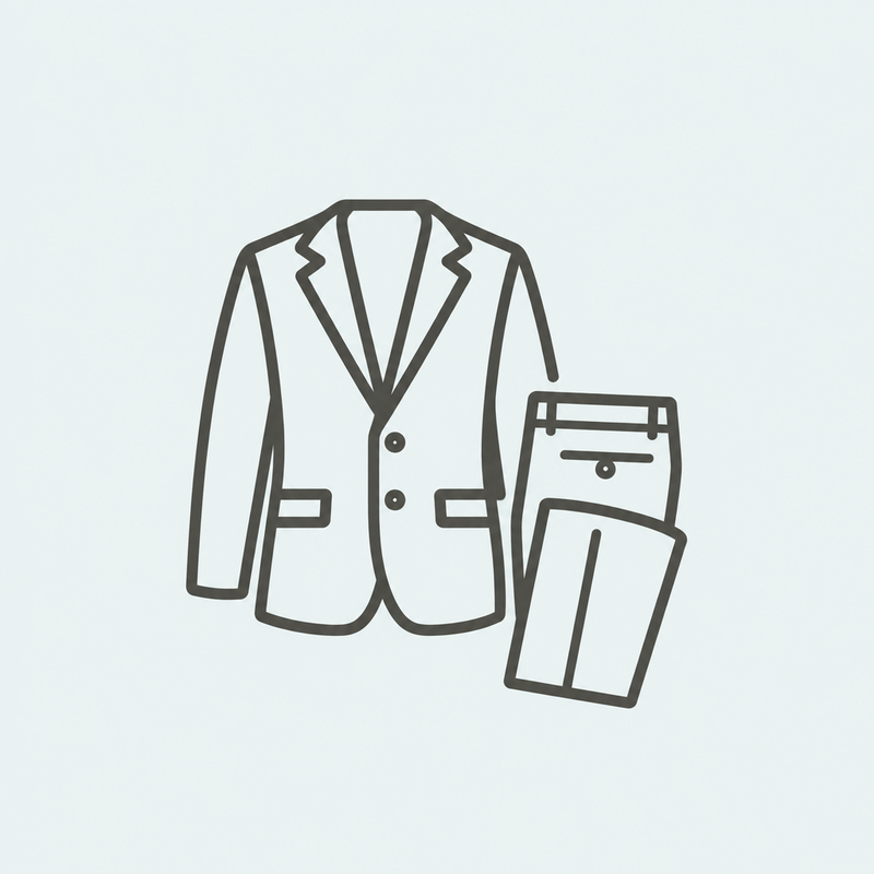 Icona giacca e pantalone piegato con sfondo coerente alle altre icone