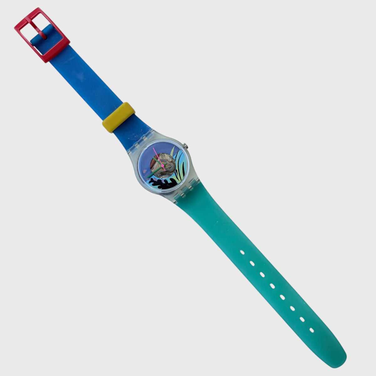 Swatch Lady LK101 Corallo Nero - Orologio Vintage del 1986