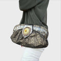 Braccialini Borsa Vintage anni 80 - Pelle Stampata Nero Oro - Made in Italy