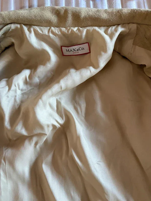 Women's beige suede jacket by MAX&CO