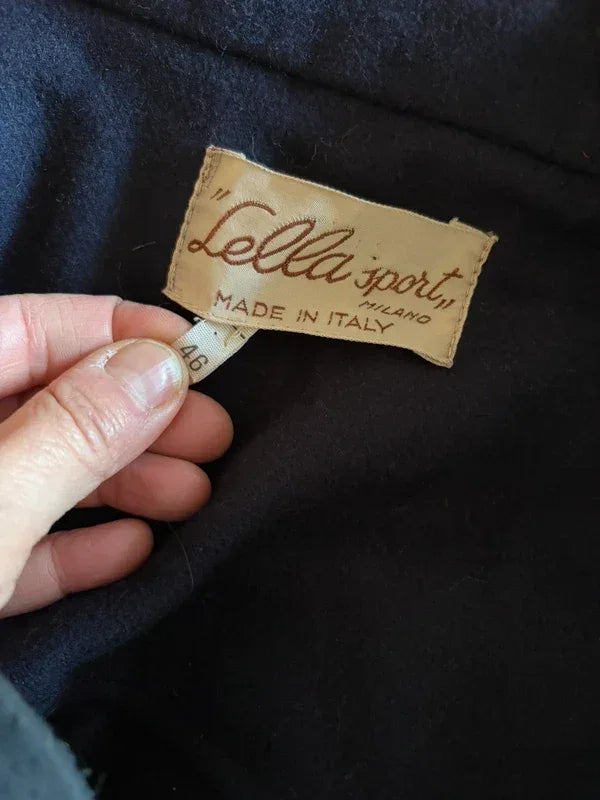 Lella Sport vintage blue overcoat size 46