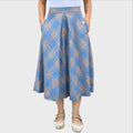 Gonna Vintage mit Tartan-Rollen in Himmelblau und Ziegelrot