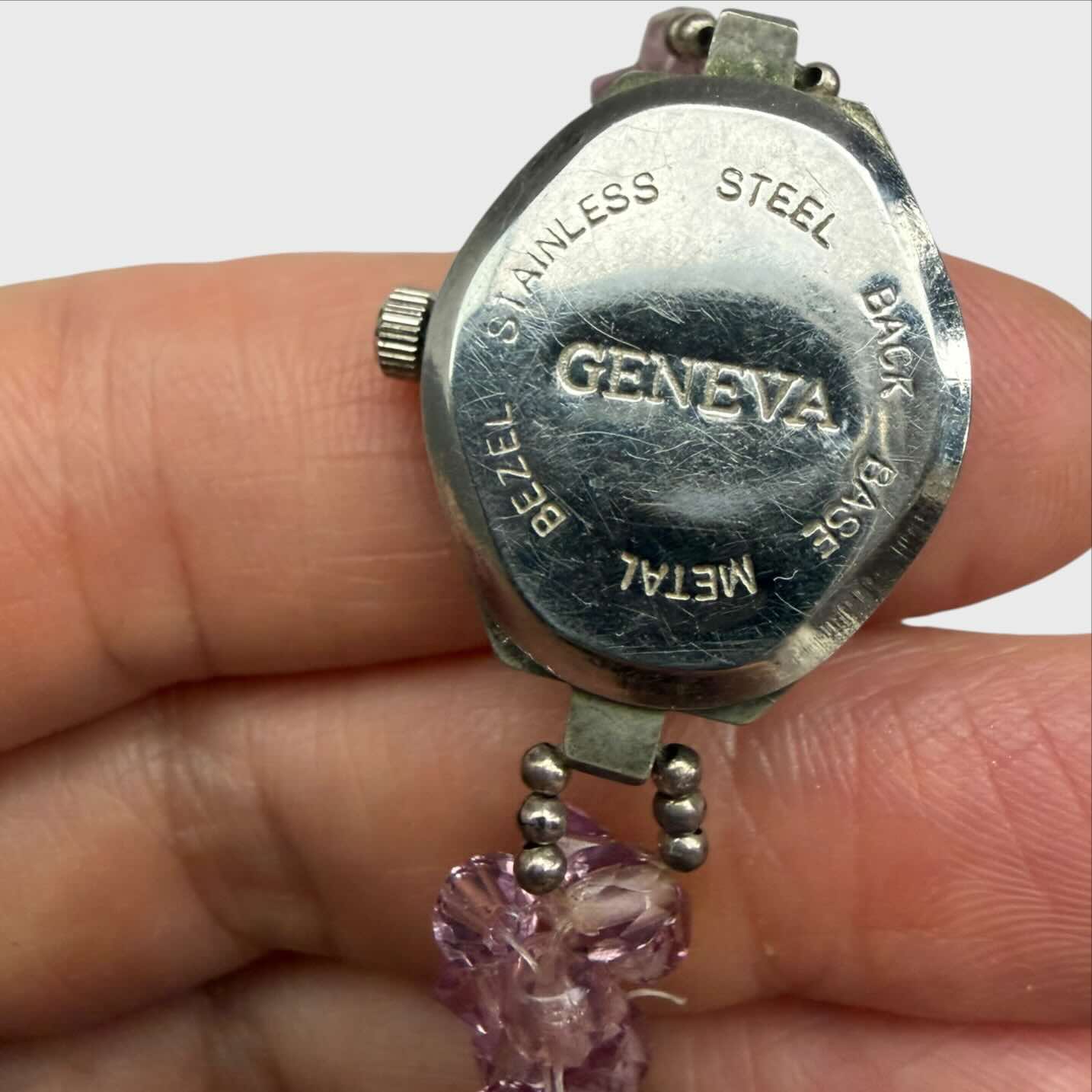Orologio Geneva con Bracciale Gioiello - Perline Lilla