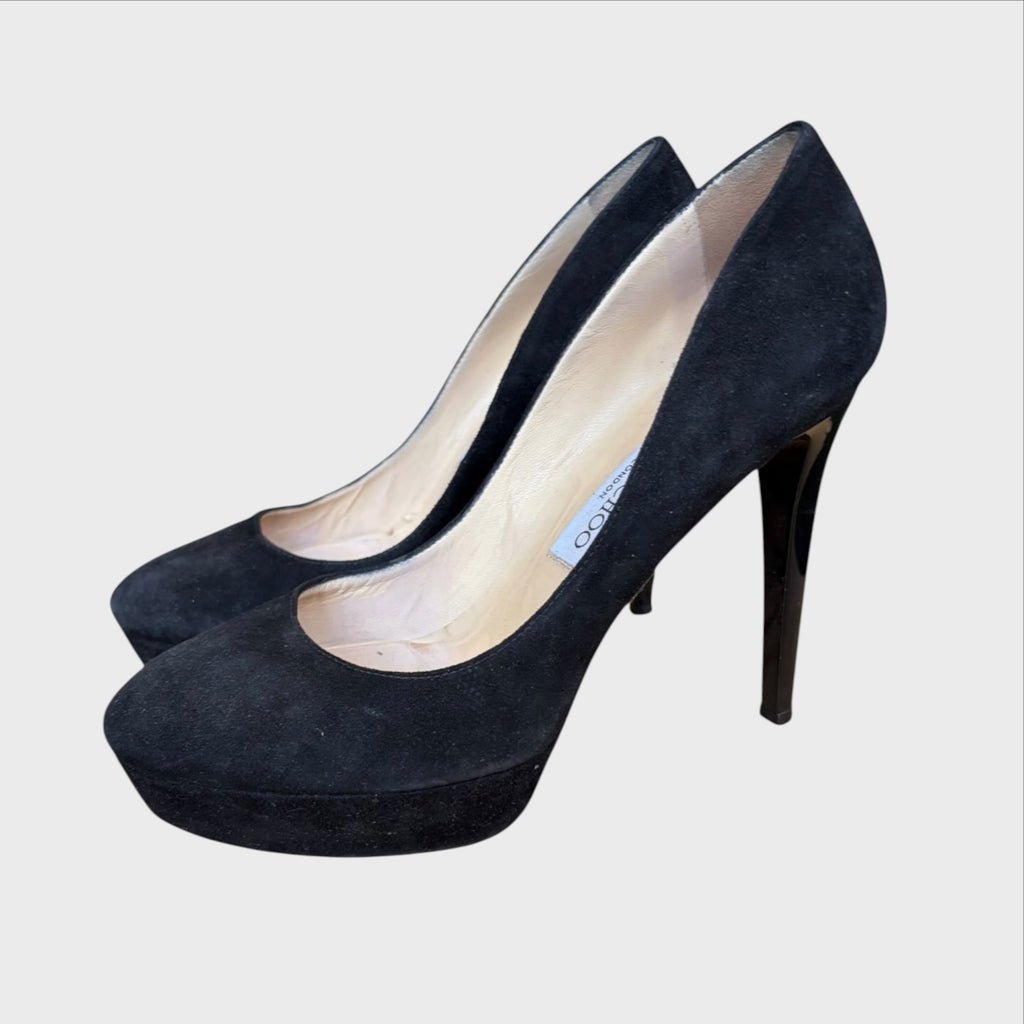 Jimmy Choo Décolleté Vintage - Camoscio Nero - Tacco 12 cm - N. 38