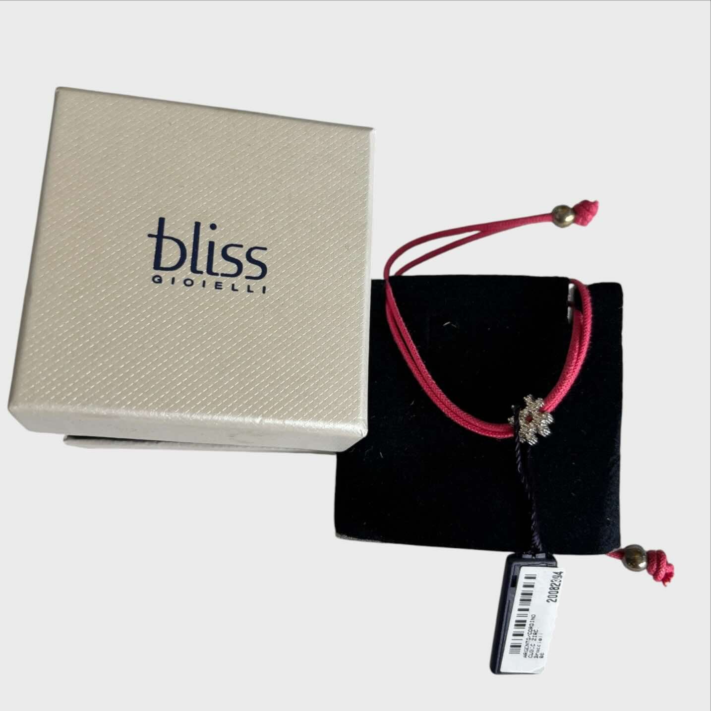 Bracciale Bliss Gioielli - Cordino Rosa Charm Hashtag Argento 925