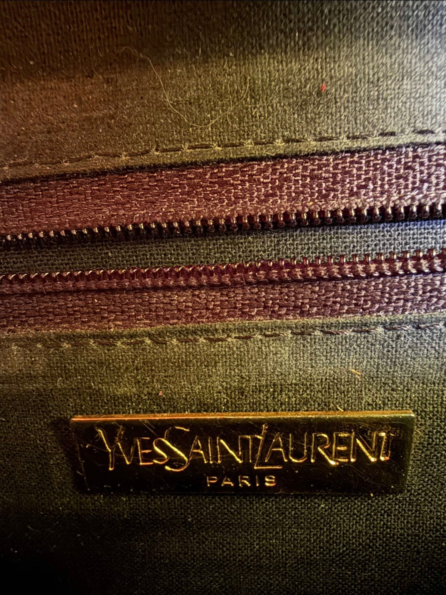 Logo interno Yves Saint Laurent  Borsa a Tracolla Vintage in Pelle Verde Smeraldo