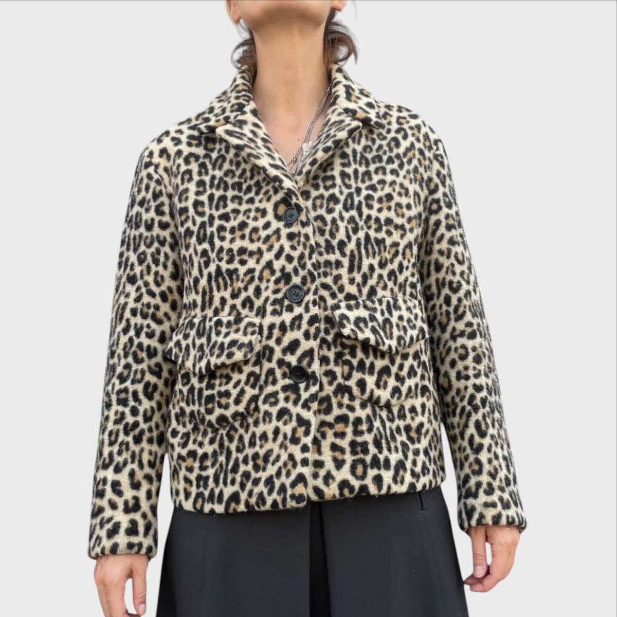 Ermanno Scervino Giacca Vintage - Lana Vergine e Alpaca Leopardata