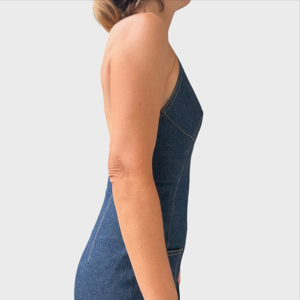 Dolce & Gabbana Abito Midi in Denim Stretch . Modello vintage J2K anni 90