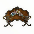 Appendiabiti vintage in ottone e ceramica 