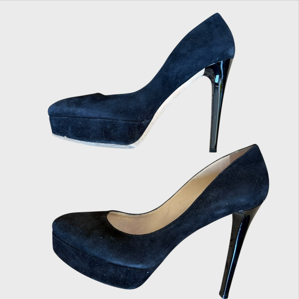 Jimmy Choo Décolleté Vintage - Camoscio Nero - Tacco 12 cm - N. 38