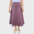 Gonna vintage midi a ruota in tessuto tweed a spina di pesce