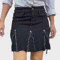 Moschino Jeans   Gonna vintage nera con bordo a coste e zip