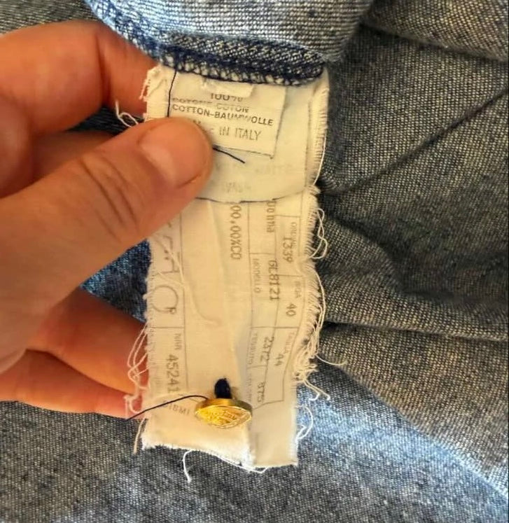 Etichetta interna camicia vintage donna Versace