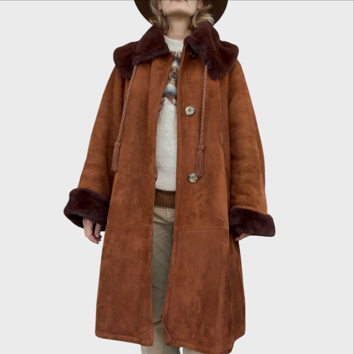 Montone Vintage da Donna Gallotti Manifattura Italiana - Shearling in Taglia 42 IT