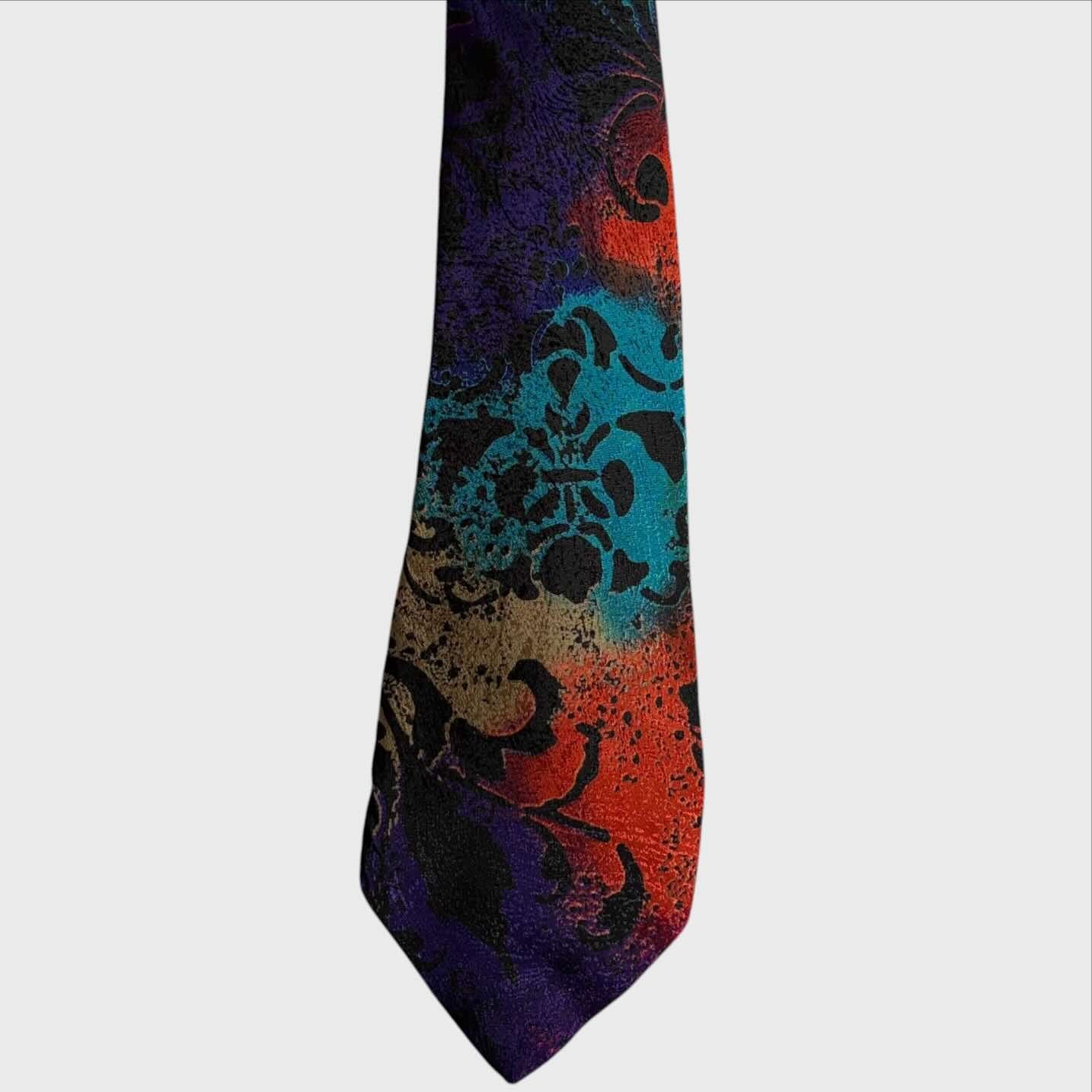 Missoni Cravatta Vintage - Seta Fantasia Floreale Multicolor - Larghezza 9,5 cm