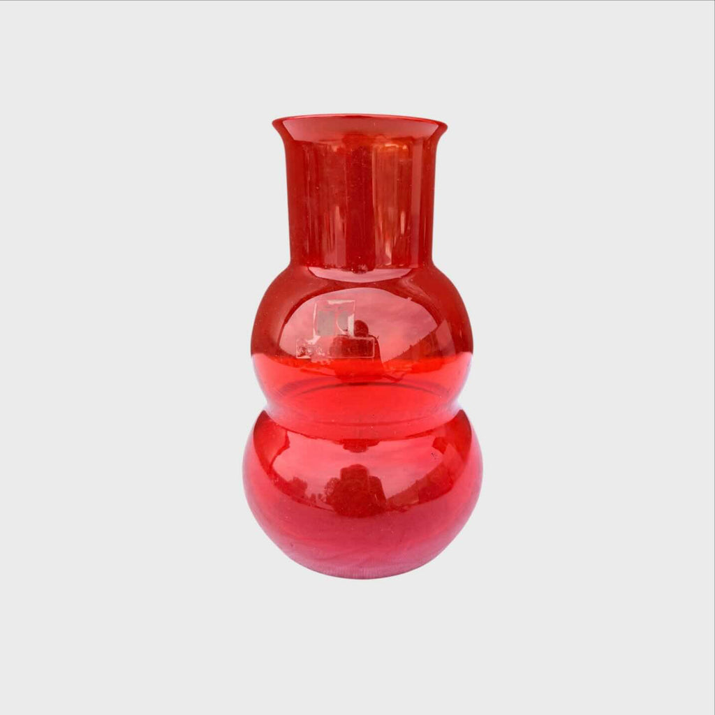 Carlo Moretti vaso rosso vintage in vetro di murano