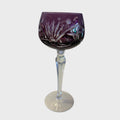 Calice da Vino antico in Cristallo inciso colorato tecnica Cut to Clear colore viola