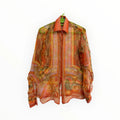 camicia vintage da donna Versace stampata colore arancione