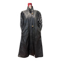 cappotto vintage pelle donna nera con interno fiorato
