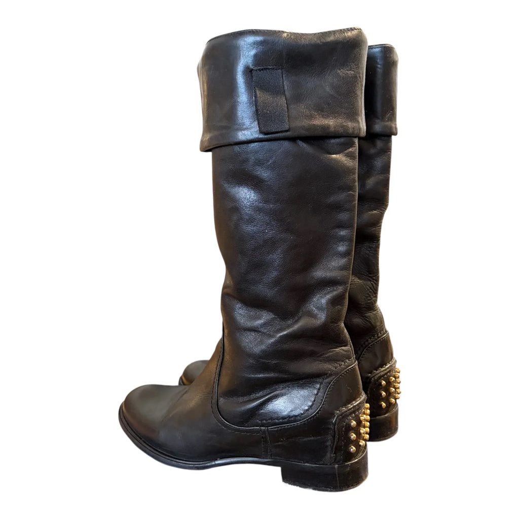 Car Shoe stivali vintage donna neri in pelle