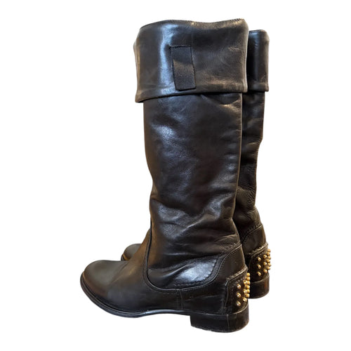 Car Shoe stivali vintage donna neri in pelle