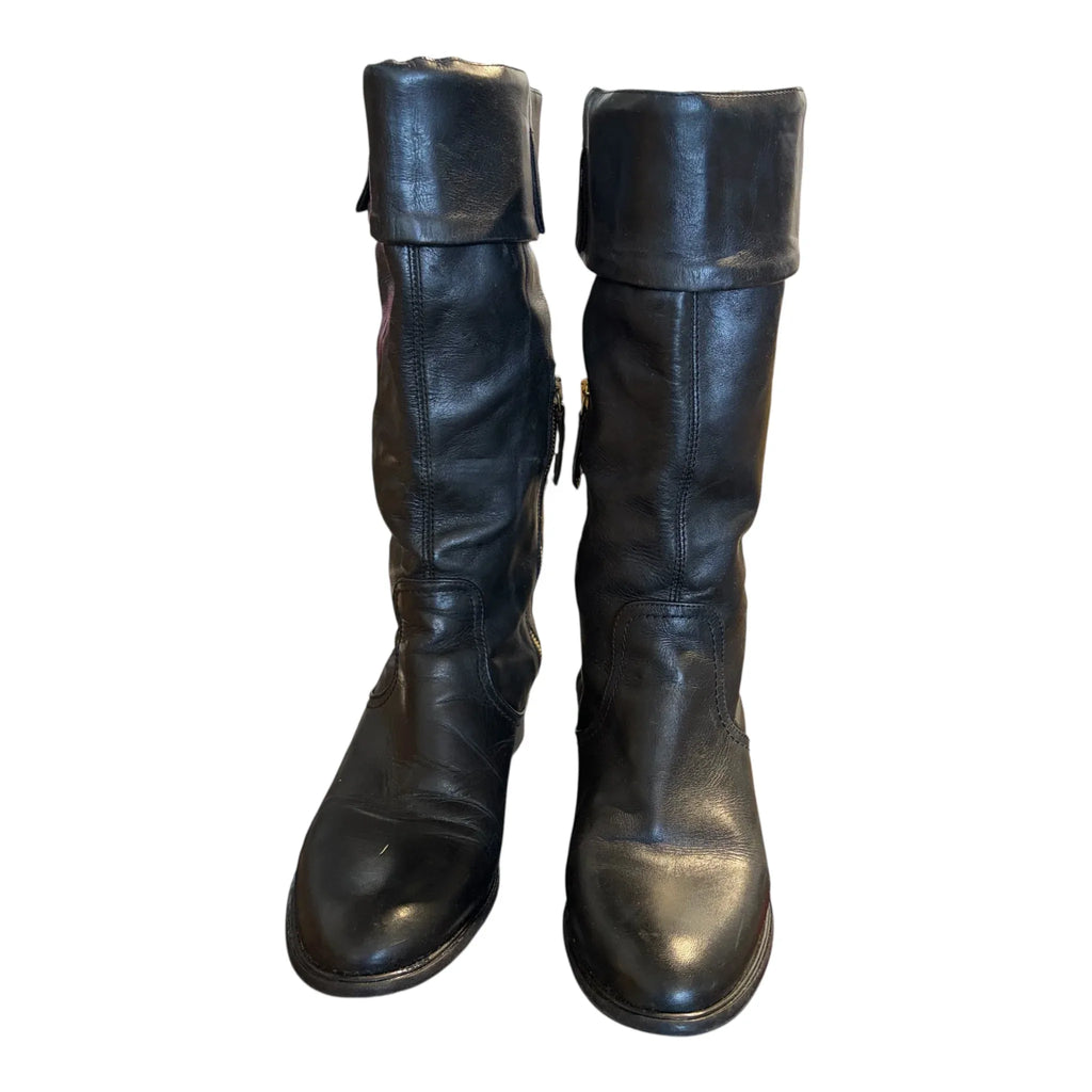 Car Shoe stivali vintage donna neri in pelle foto davanti