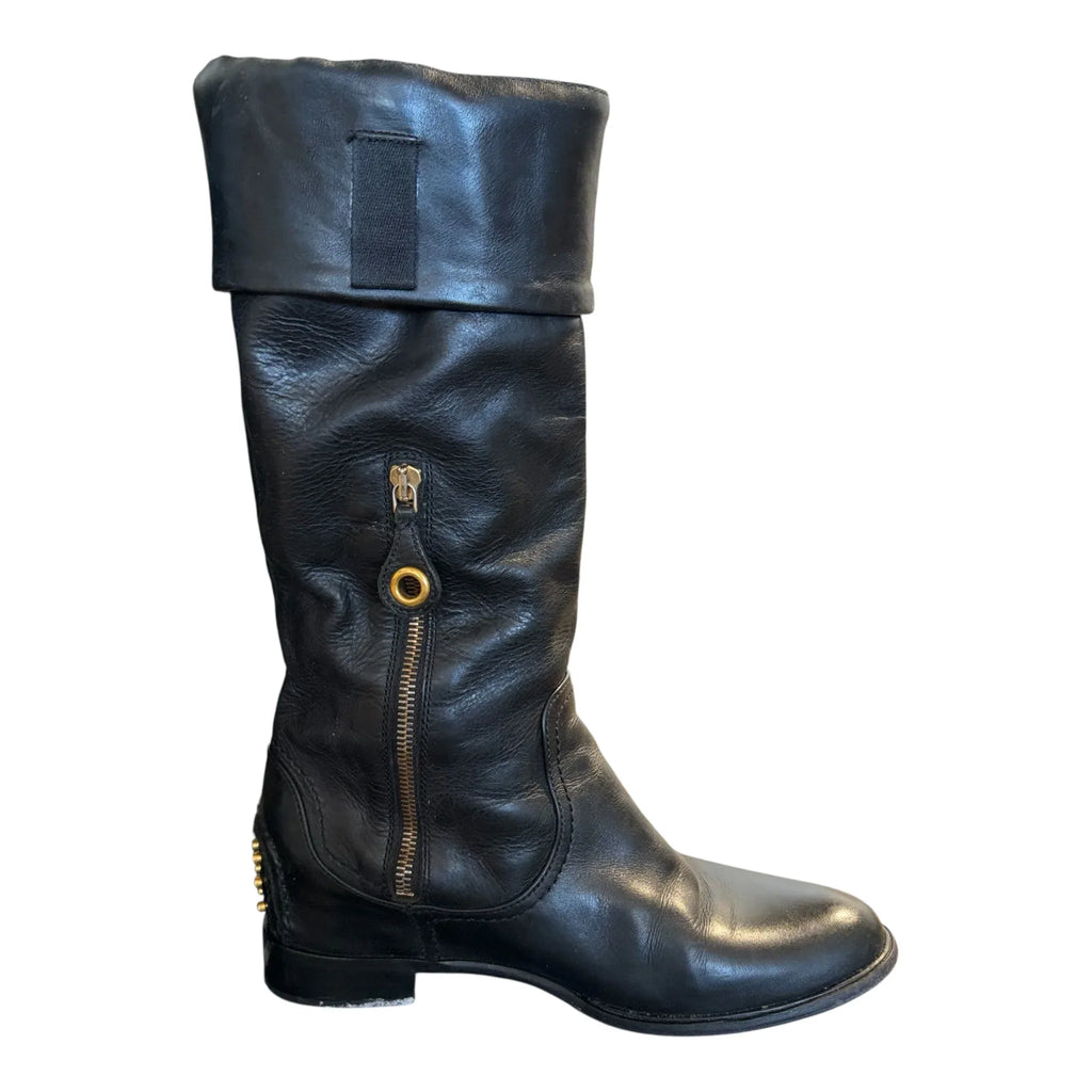 Car Shoe stivali vintage donna neri in pelle foto laterale