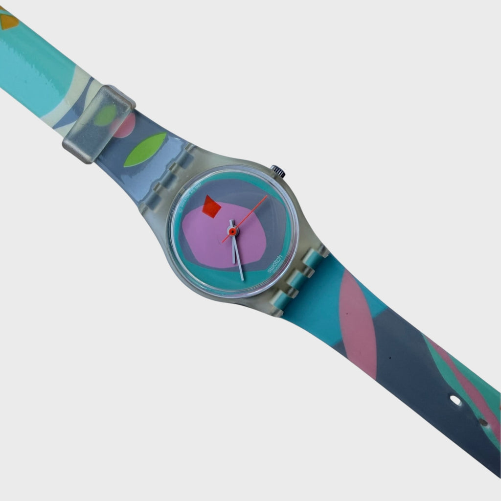 Swatch Lady Luna di Capri LK109 - Orologio Vintage Astratto Anni 80