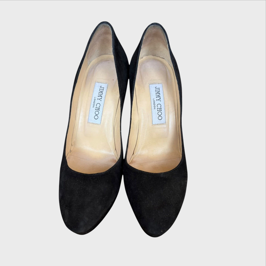 Jimmy Choo Décolleté Vintage - Camoscio Nero - Tacco 12 cm - N. 38