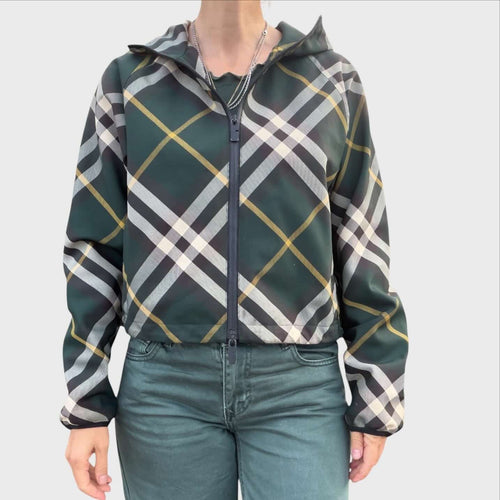 Burberry Giacca Corta Donna Taglia XS - Check Verde