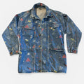 Giacca Vintage Uomo Naj Oleari in Denim Stampato 