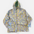 Giacca impermeabile uomo Best Company vintage anni 80 stampata colore lilla e giallo 