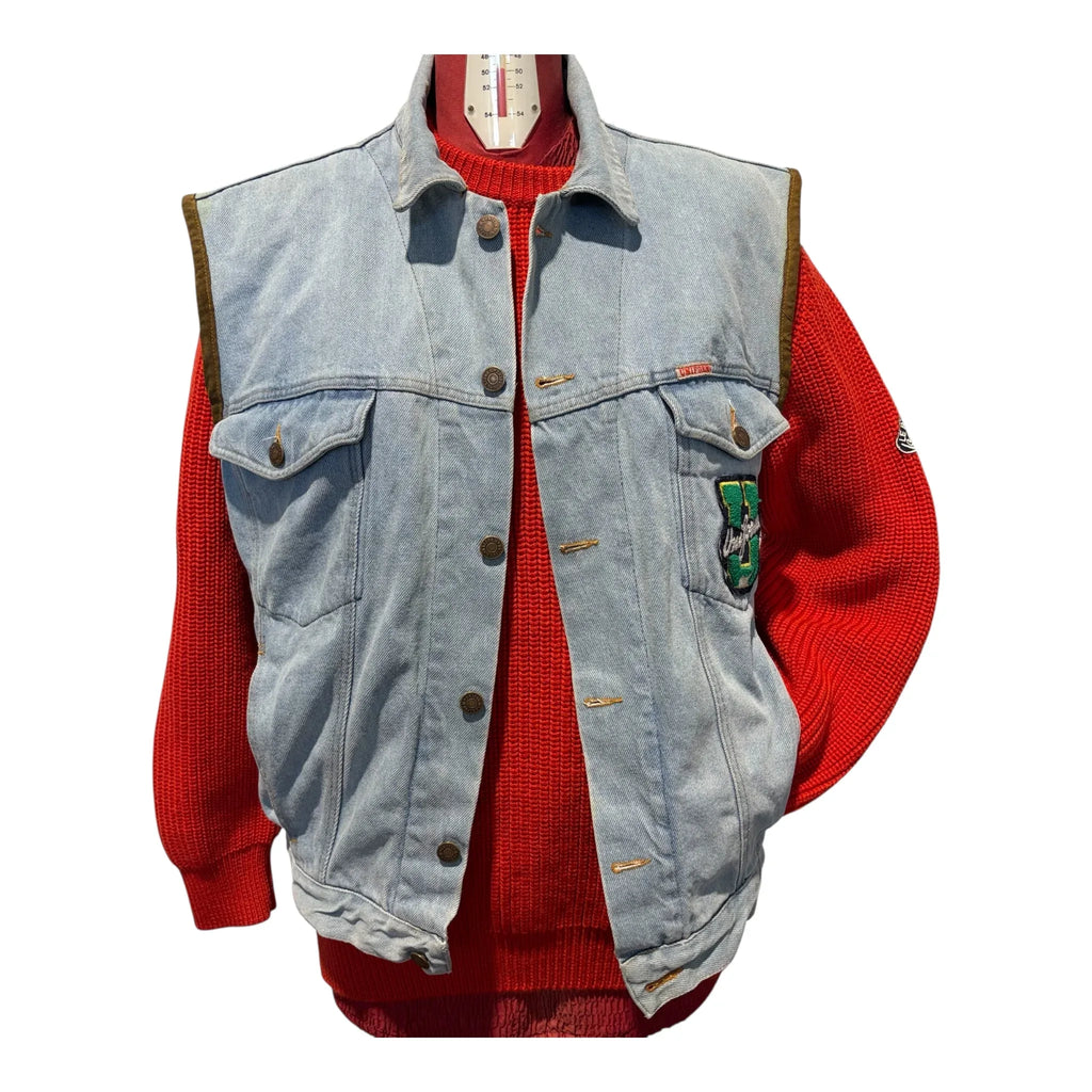 Giubbino Vintage Uniform Anni ‘80 in Denim – Giacca Jeans Uomo Retro
