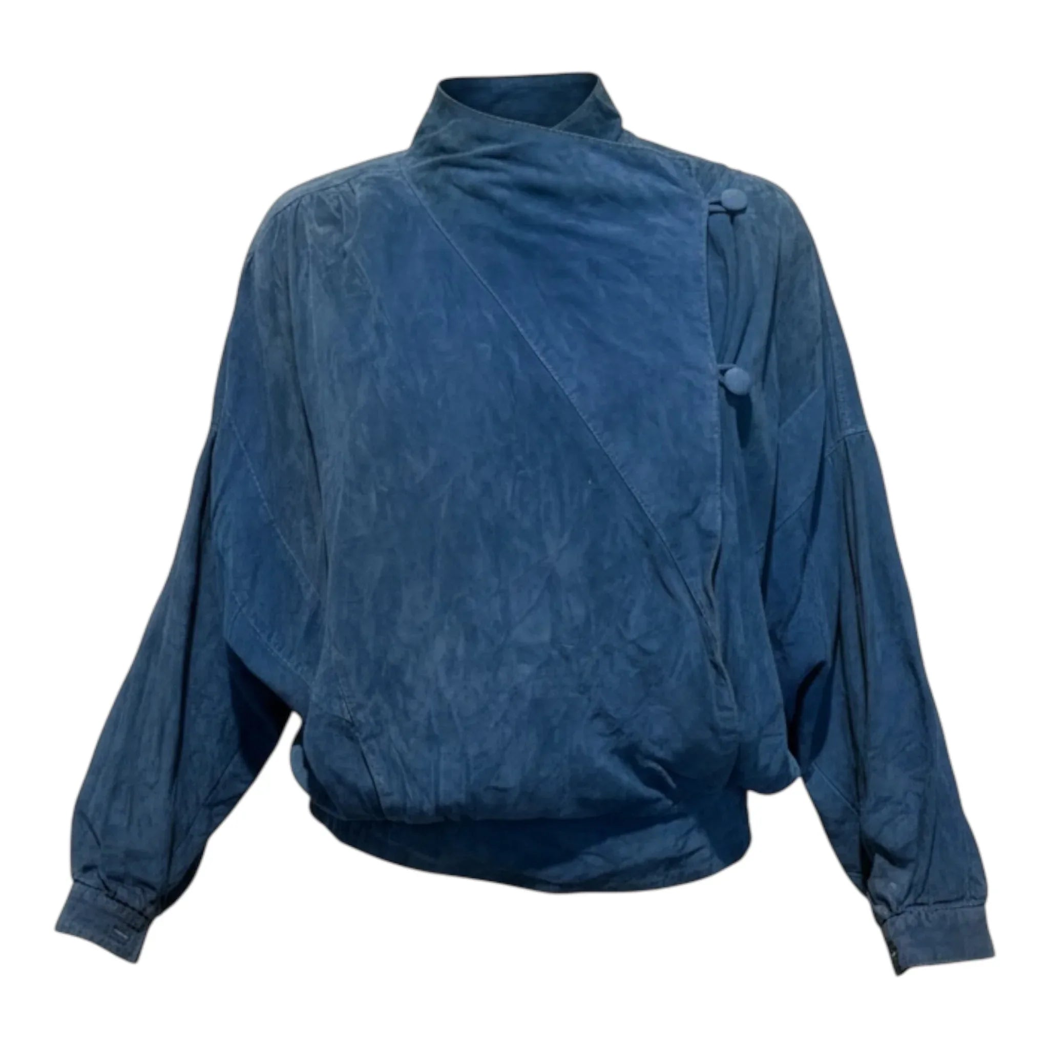 Giubbino vintage anni 80 donna in vera pelle di camoscio taglia S