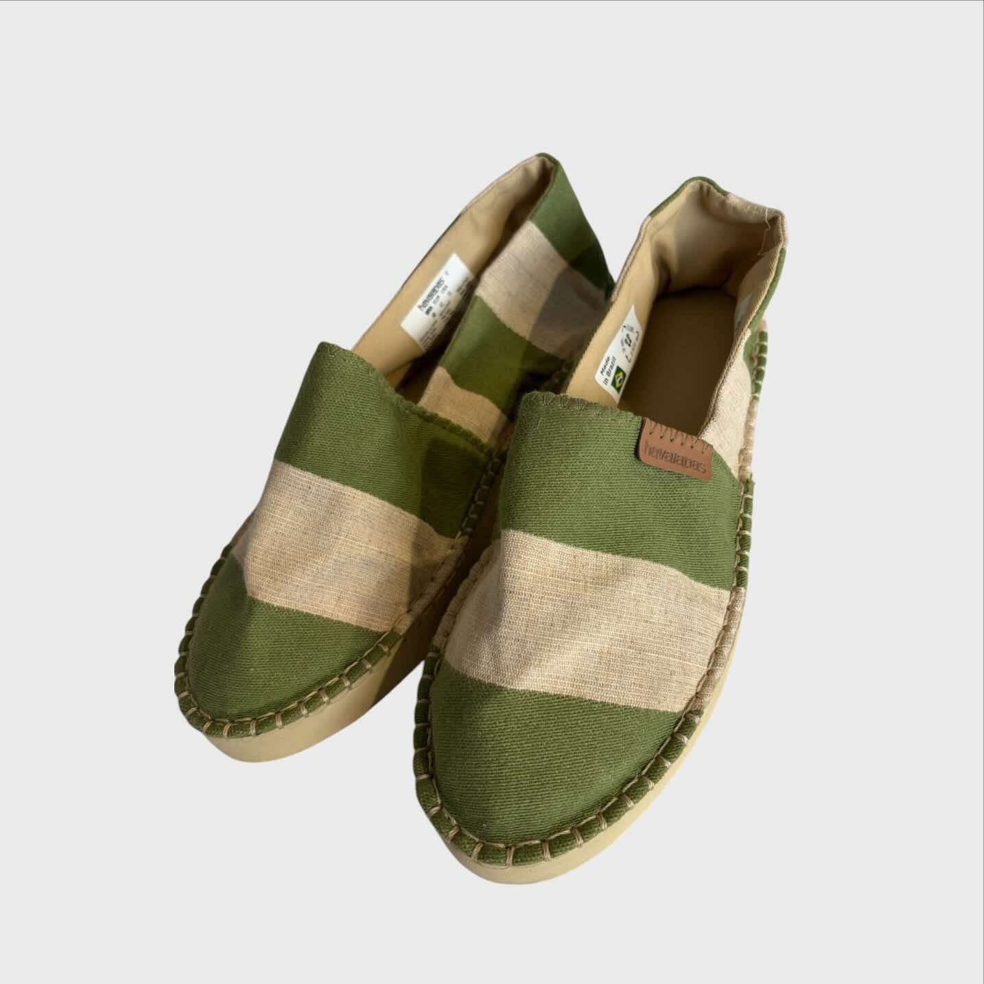 Havaianas Espadrillas Righe Verdi Beige Uomo