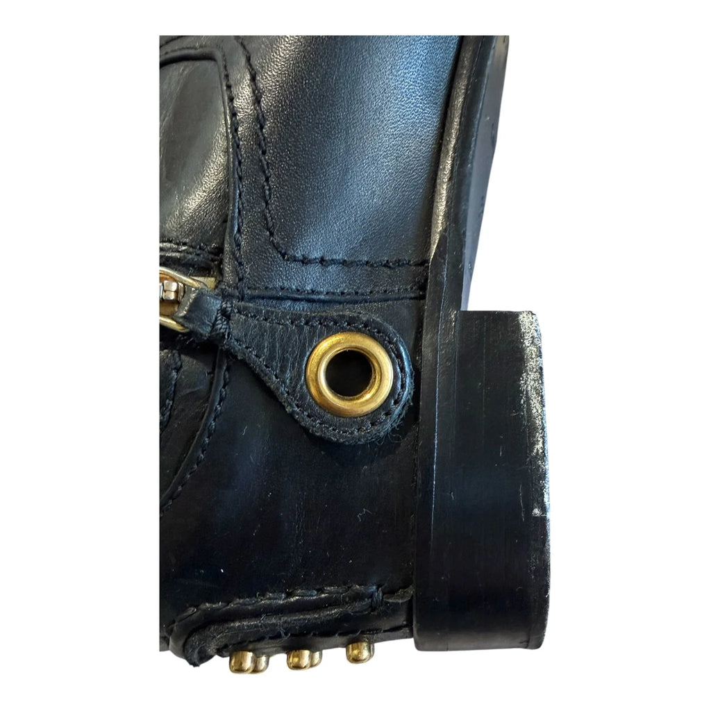 Car Shoe vintage black leather women's boots made in Italy