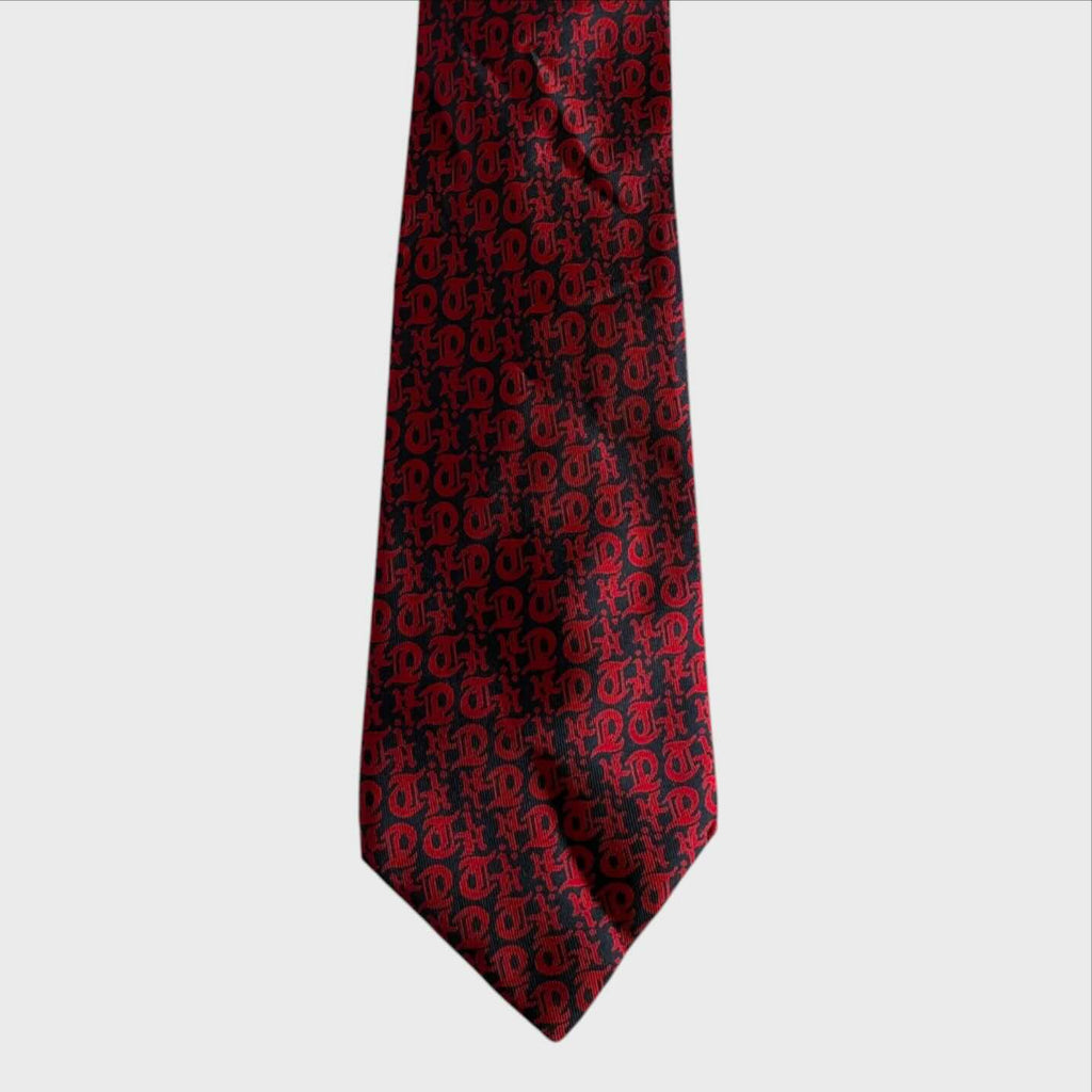 Cravatta Vintage Lanvin - Seta Jacquard Rossa Blu