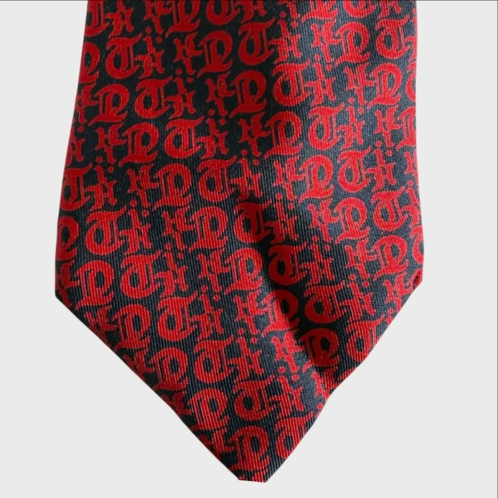 Cravatta Vintage Lanvin - Seta Jacquard Rossa Blu