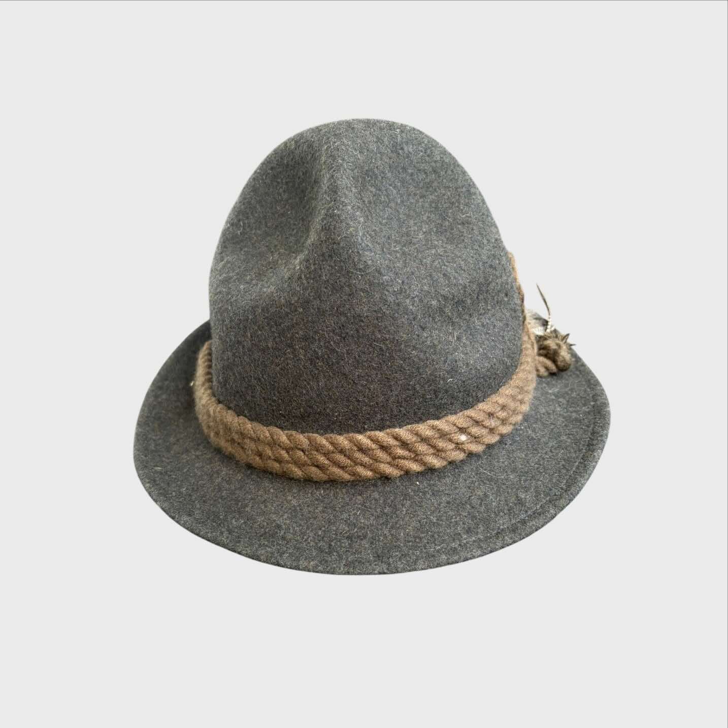 F. Rizzoli Cappello Vintage Tirolese - Feltro Lana Verde - Taglia 58