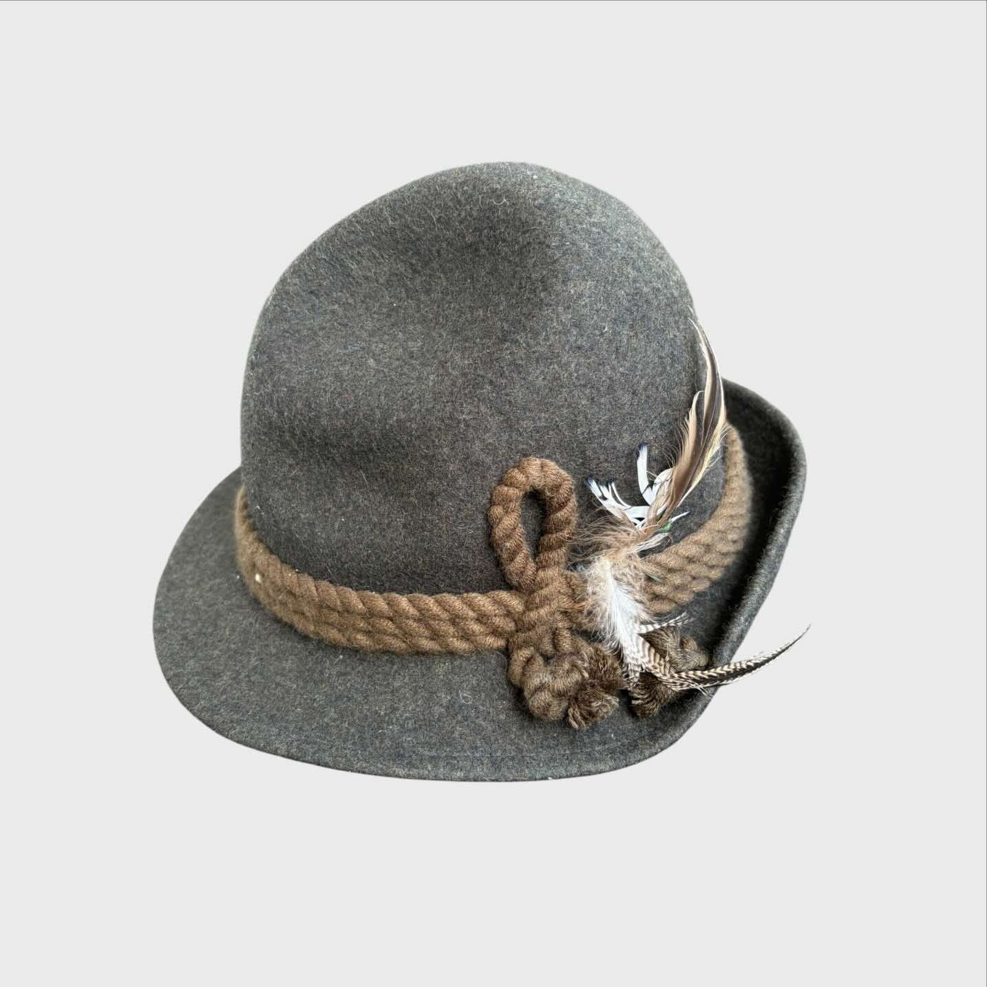 F. Rizzoli Cappello Vintage Tirolese - Feltro Lana Verde - Taglia 58