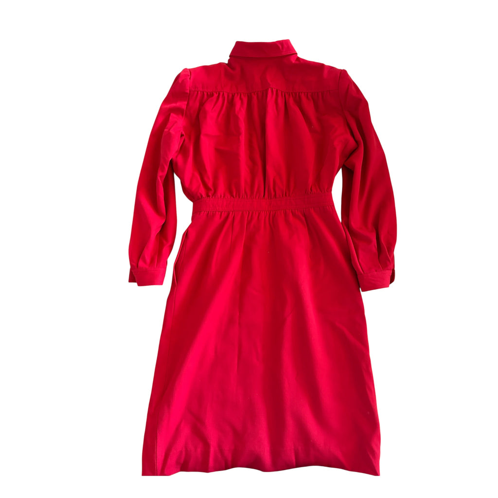 Vestito vintage Valentino Miss V in tessuto rosso con tasche