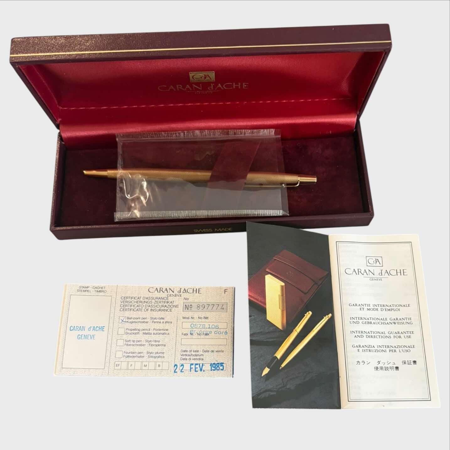Caran d'Ache Penna a Sfera Muller Martini - Oro Dorato Swiss Made 1985