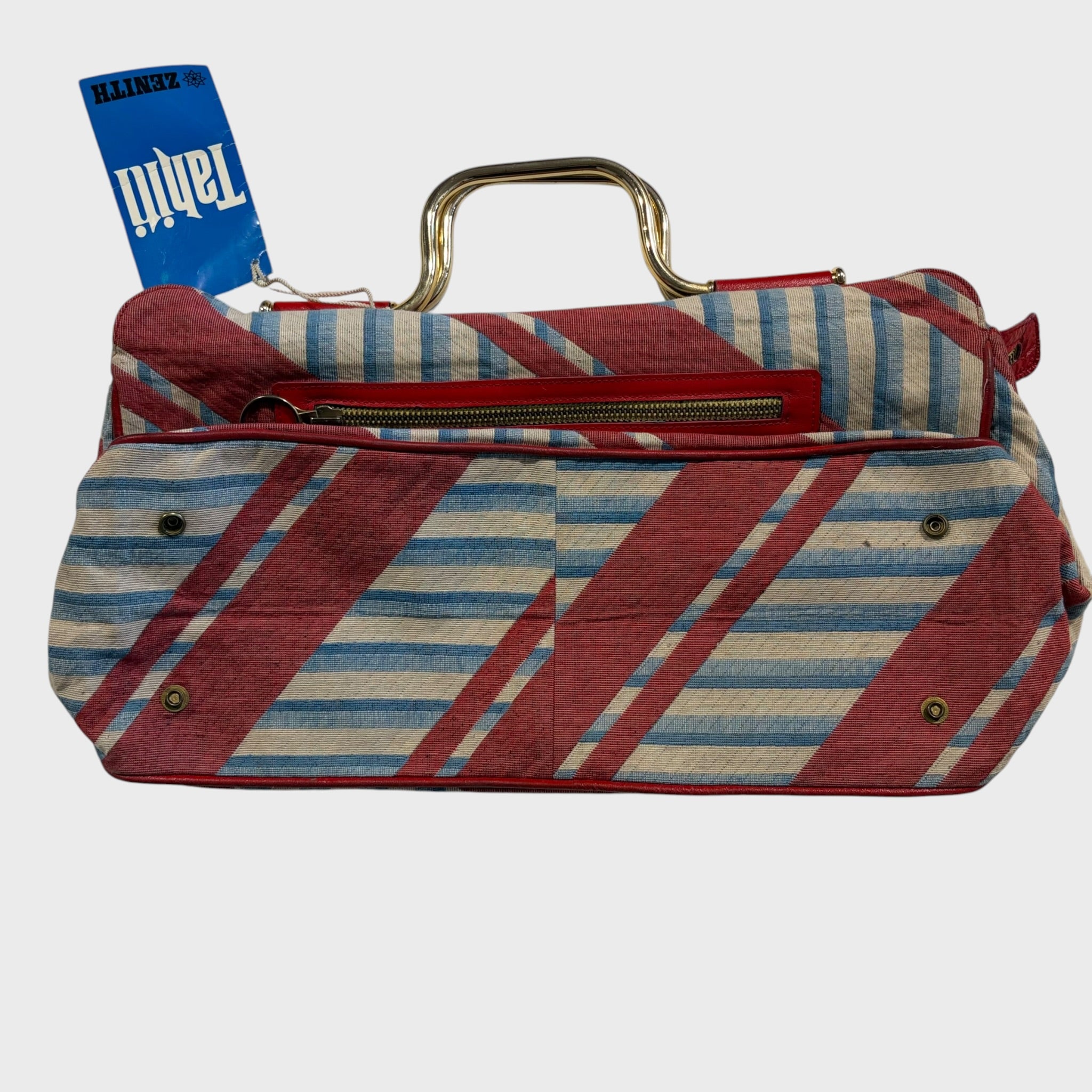 Borsa Zenith Vintage in tessuto rigato