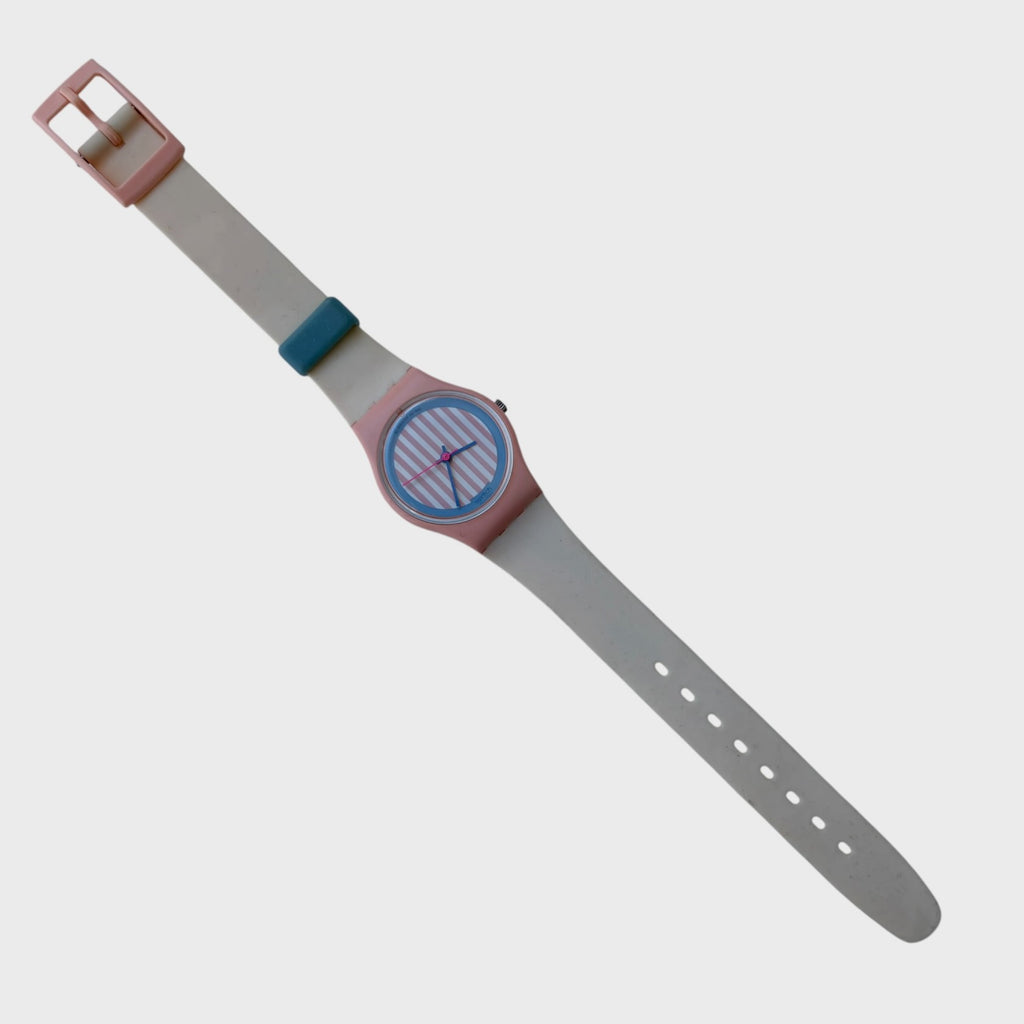 Swatch Lady "Kir Royale" 1987 - Cassa Rosa e Quadrante a Righe