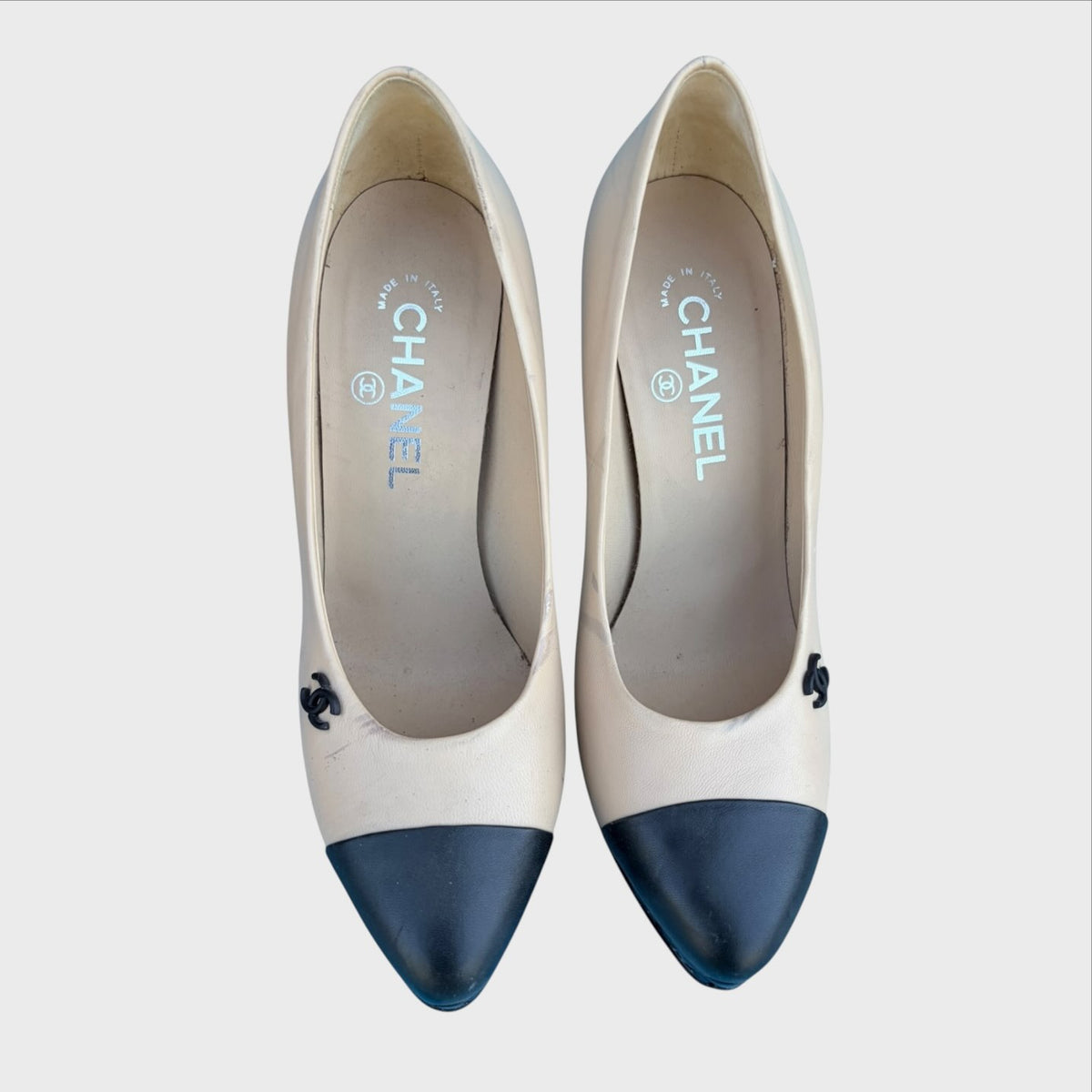 Chanel Décolleté Vintage - Pelle Bicolore Beige e Nero