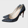 Christian Louboutin Décolleté Nere con Borchie Argentate - Numero 38