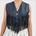 Gilet Vintage in Vera Pelle con Frange 