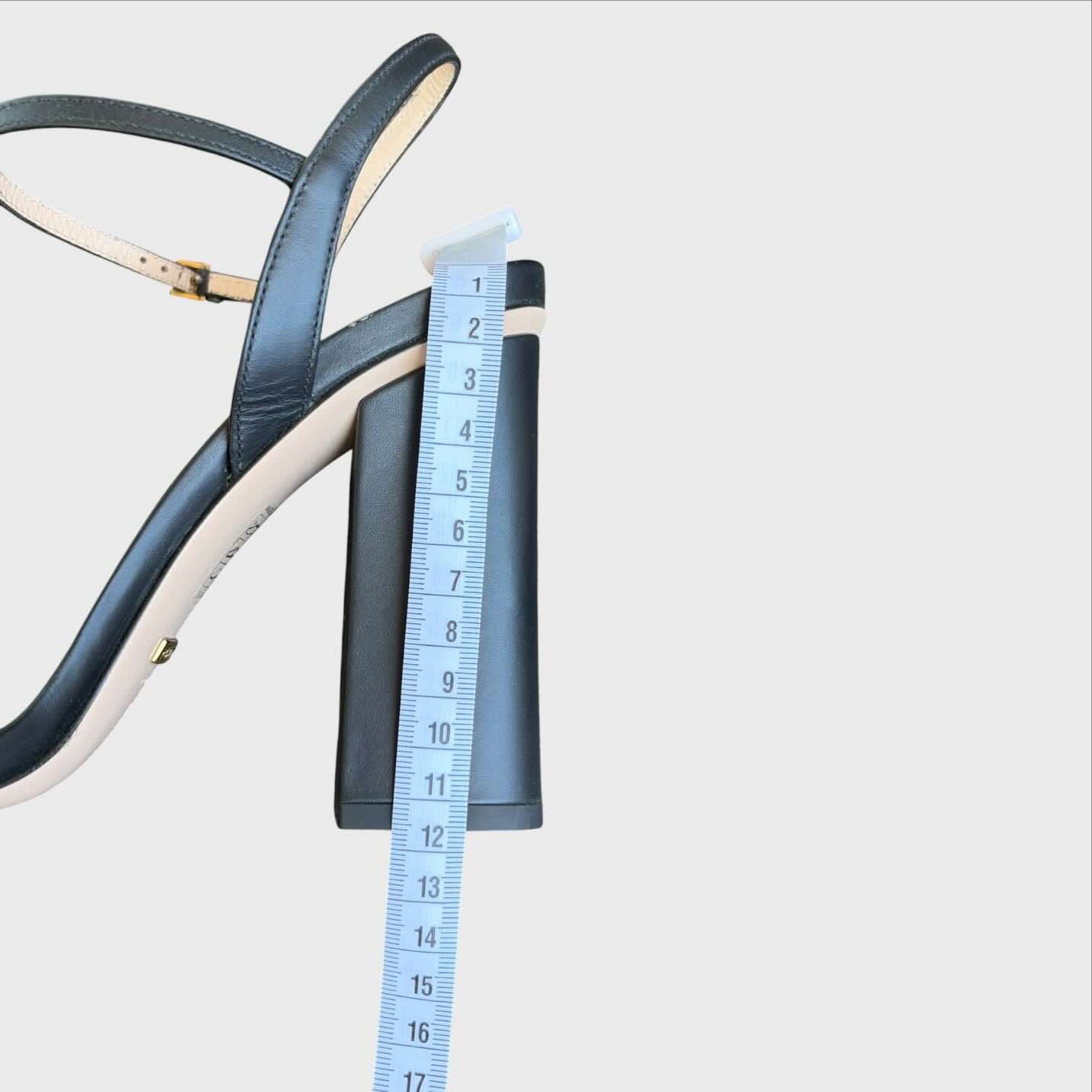 Gucci Sandali Marmont GG Neri Tacco quadrato alto