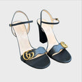 Gucci Sandali Marmont GG Neri Tacco quadrato 