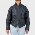 Giacca Vintage da donna Anni 80 Patchwork Vera Pelle  Colore nero 